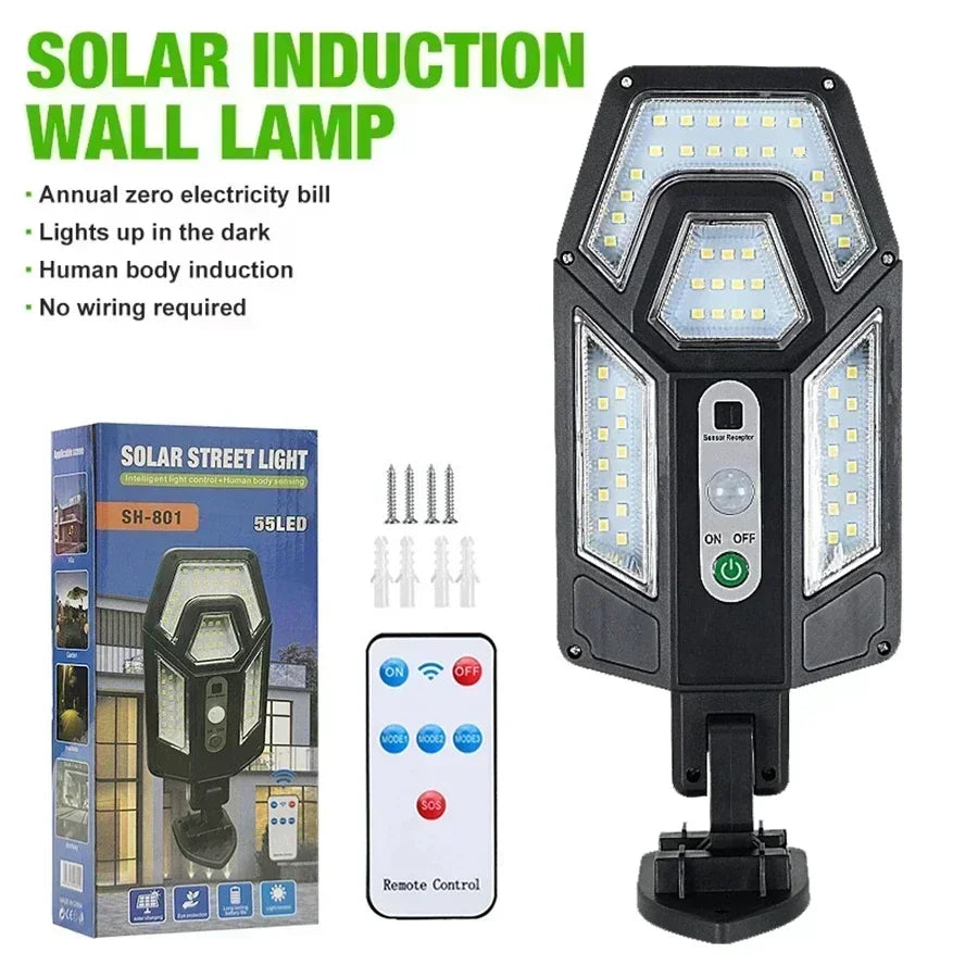 Powerful LED Outdoor Solar Wall Lamp.
