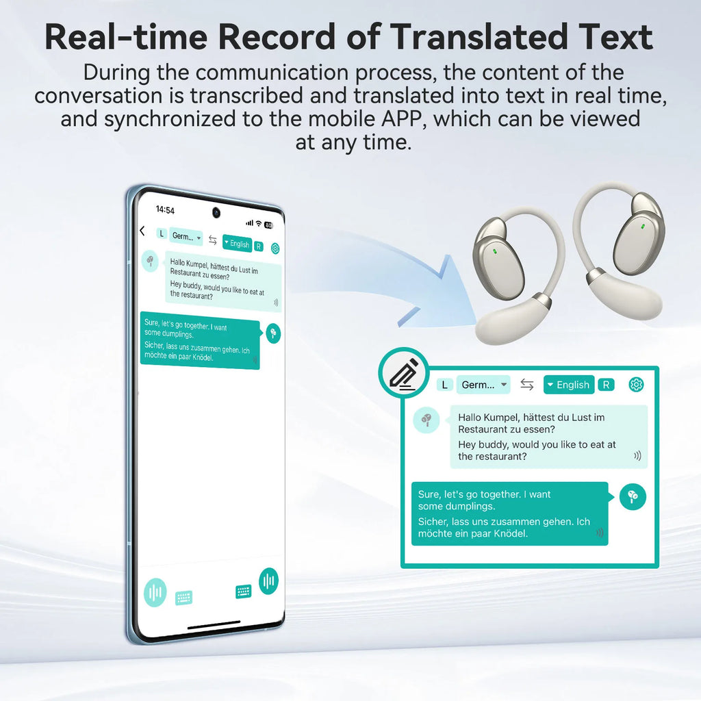 Real-time Translation Instant Voice Translator earbuds