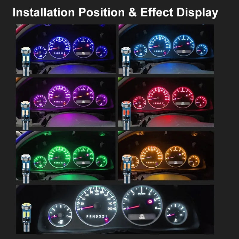 20/10/2pcs T5 LED Bulbs 4 Dashboard, interior, gauges.