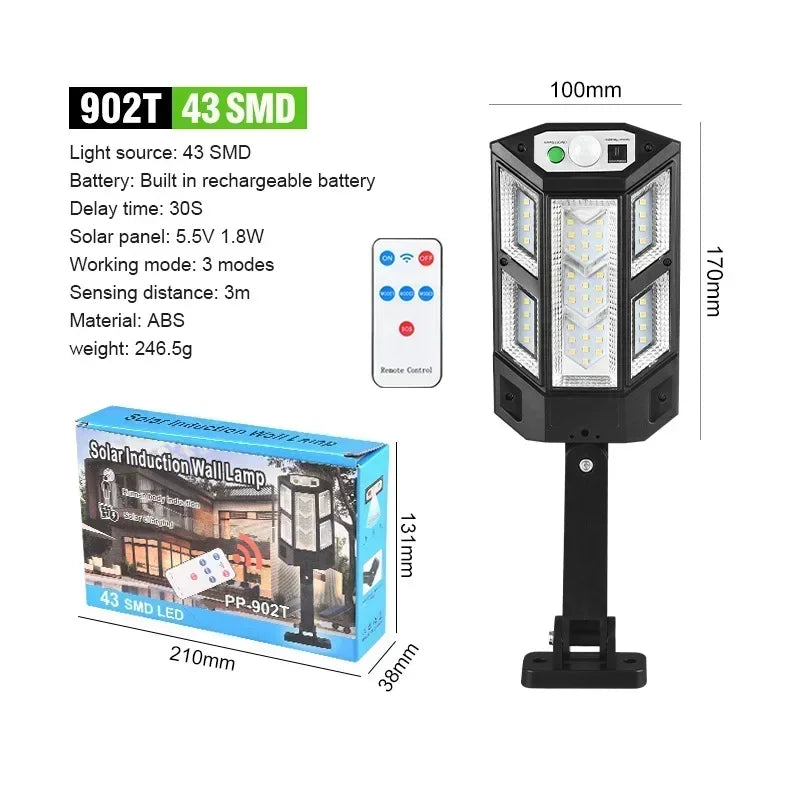Powerful LED Outdoor Solar Wall Lamp.