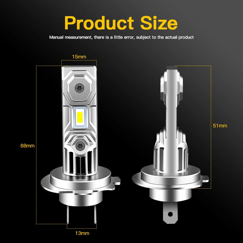 60W H7 12000lm White CSP LED Bulbs Headlight for Honda Motorcycles