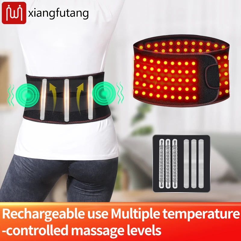 Red Light Therapy Belt -3-Gear Heat & Vibration，