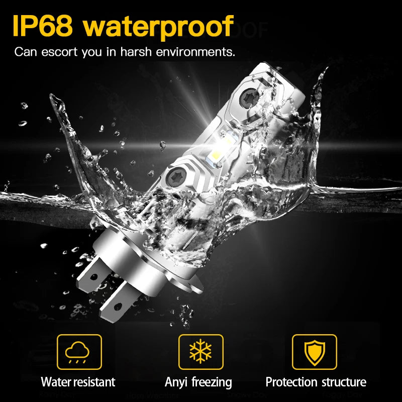 60W H7 12000lm White CSP LED Bulbs Headlight for Honda Motorcycles