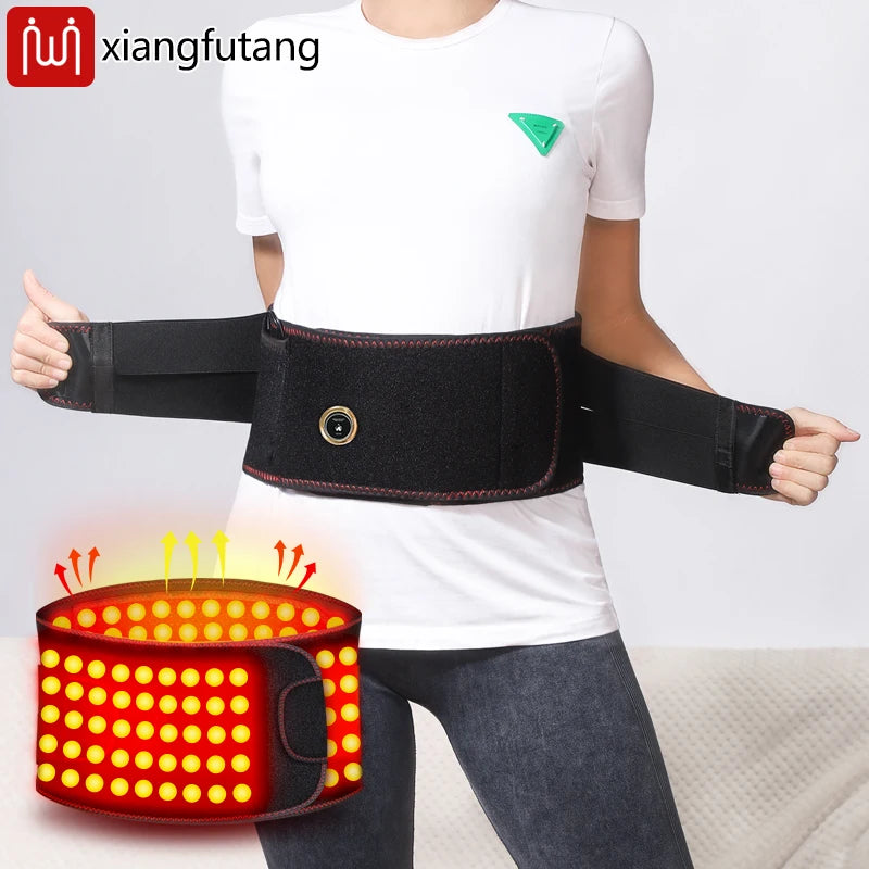 Red Light Therapy Belt -3-Gear Heat & Vibration，