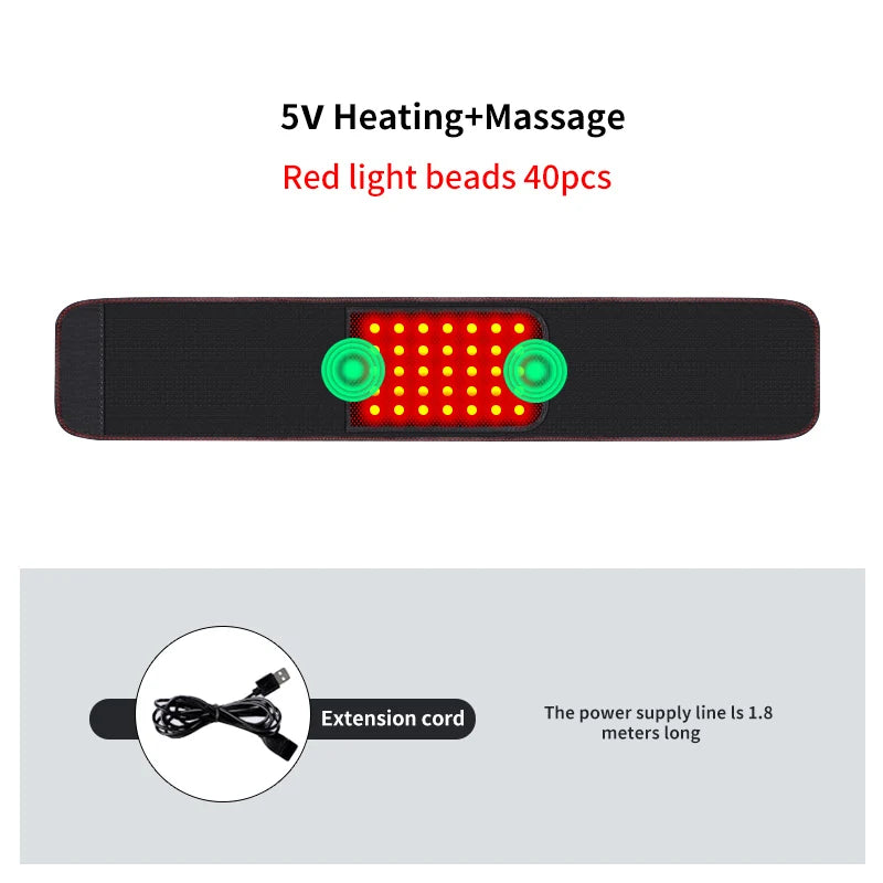 Red Light Therapy Belt -3-Gear Heat & Vibration，
