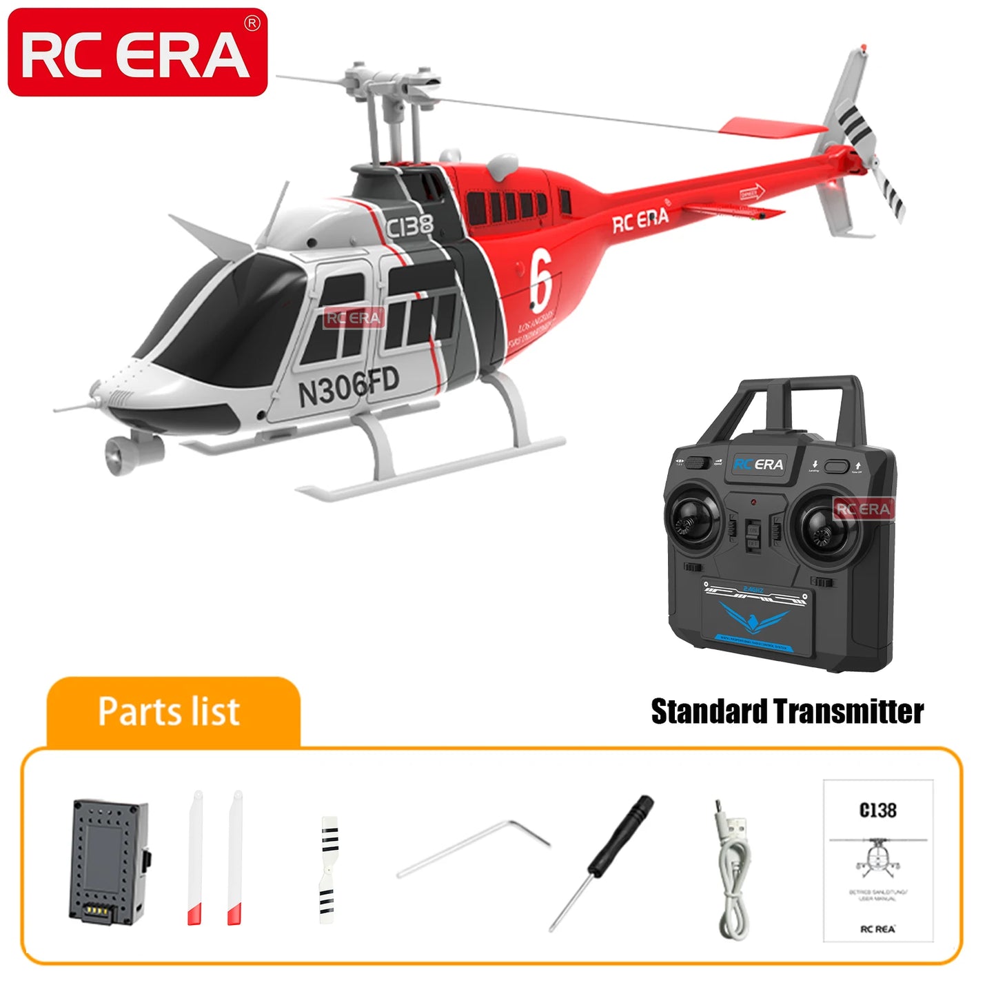 RC ERA BELL206 Gyro-helicopter scale1/36
