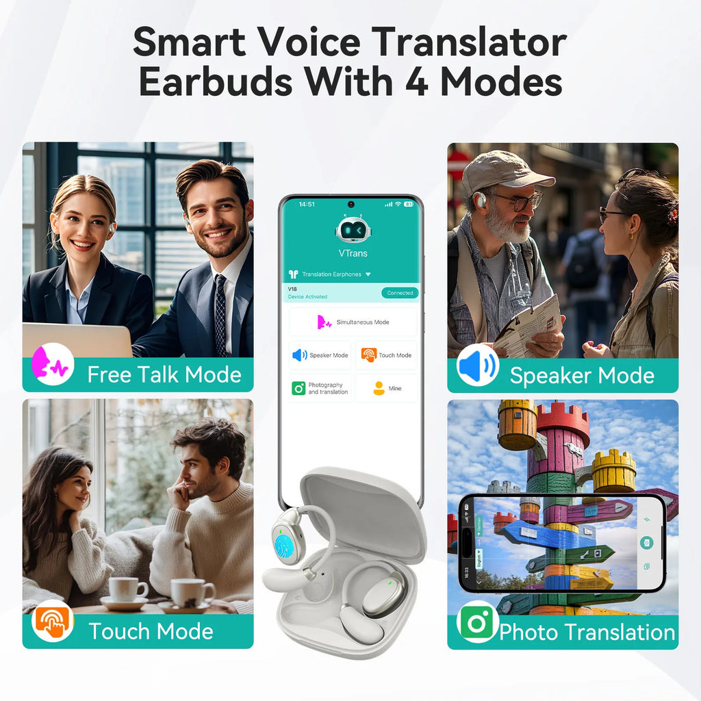 Real-time Translation Instant Voice Translator earbuds