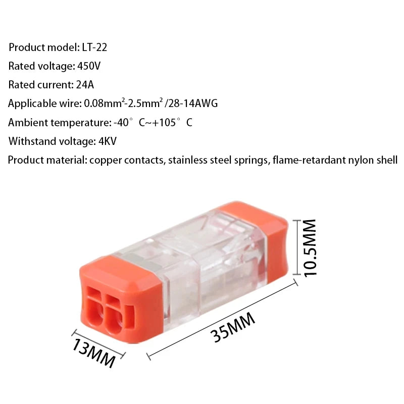 5/10 Pcs LT-22 LT-33 Quick Connect Terminal Plug.