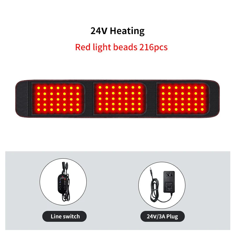 Red Light Therapy Belt -3-Gear Heat & Vibration，