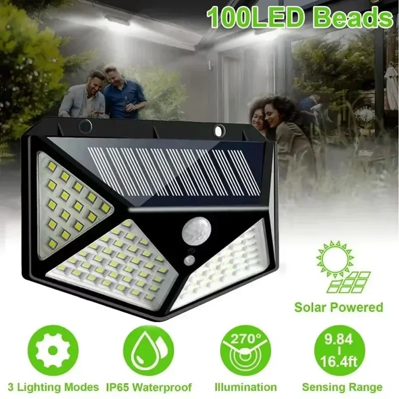 1/2/4/6Pcs 100 LED outdoor Wall Lights